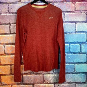 Hollister Shirt Men’s Long Sleeve Red Size Medium California Casual Logo